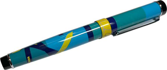 Kugelschreiber mit Wasser-Motiv. Entworfen von Ingrid Hofmann, Geschäftsführerin von Hofmann Personal.